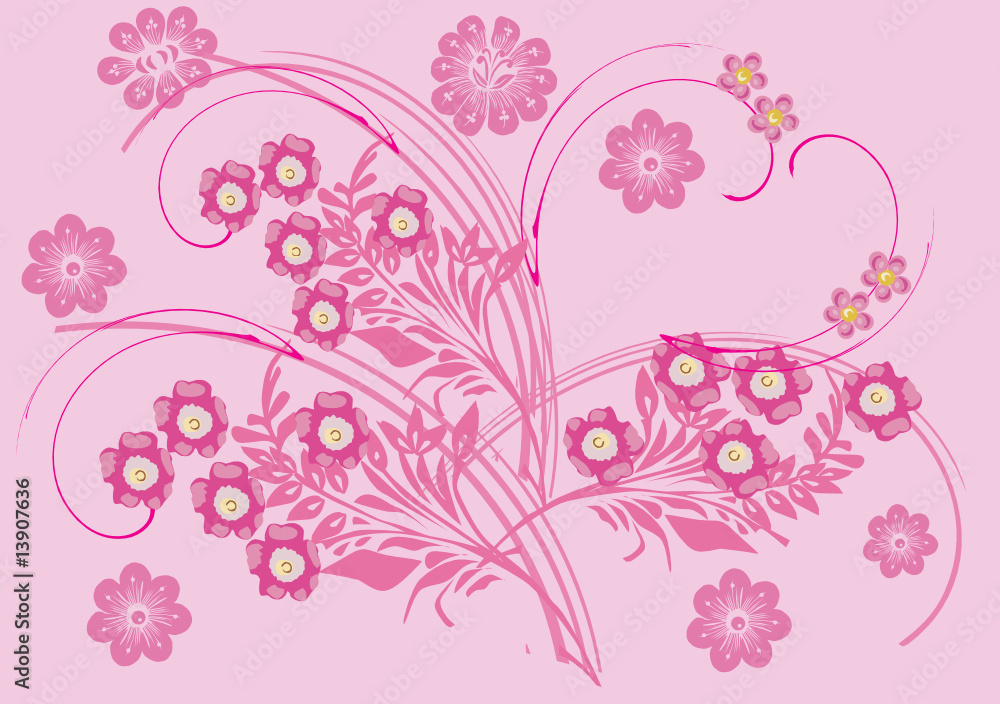 pink flower branch background