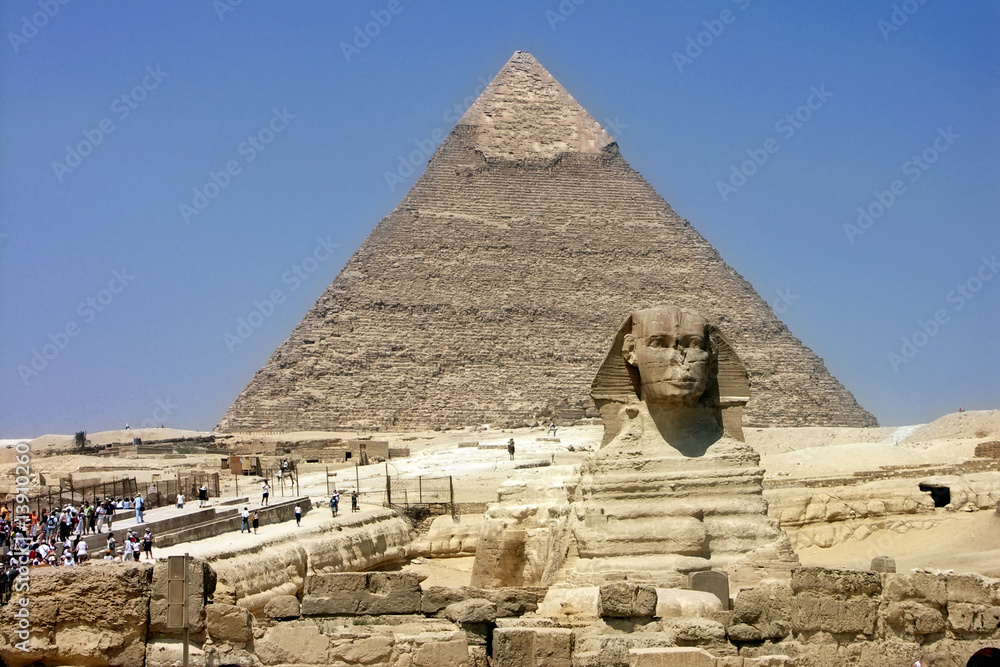 Egypt - Khafra's Pyramid and Sphinx of Giza; Cairo Egypt - Khafra's Pyramid and Sphinx of Giza; Cairo