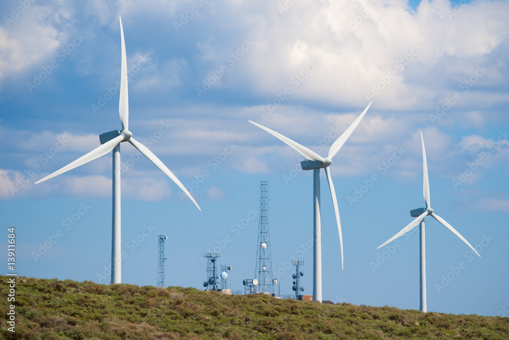 Telecommunications towers and wind turbines Telecommunications towers and wind turbines
