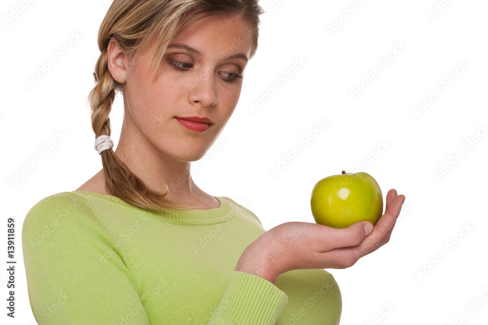 Healthy lifestyle series - Woman holding apple Healthy lifestyle series - Woman holding apple