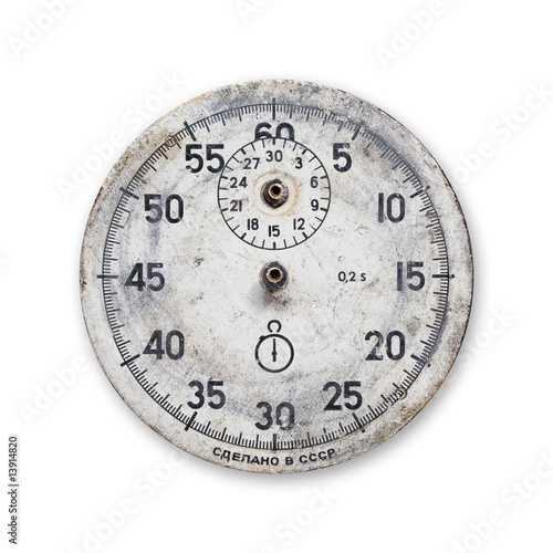 isolated grunge vintage stopwatch without pointers