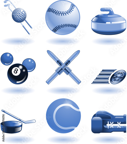 Shiny sports icon set series