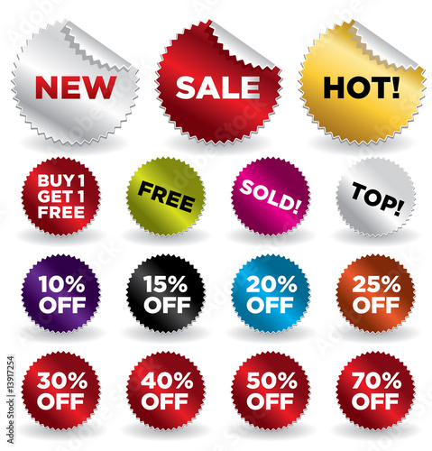 set of vector round stickers for retail and other use VOL. 4