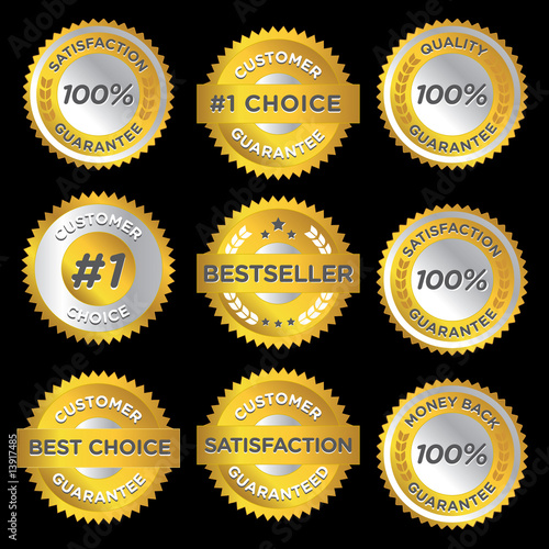 set of vector quality stamps