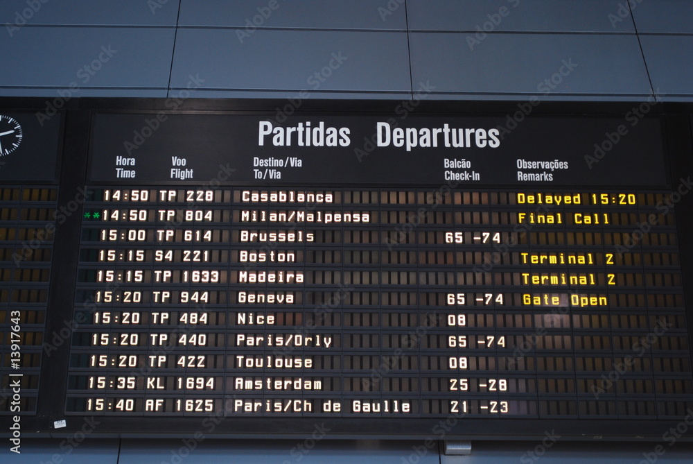 Fototapeta premium Airport display panel