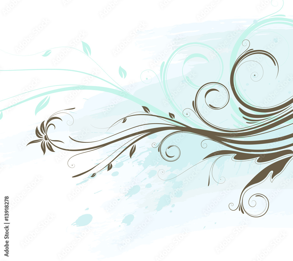 Vector illustration of blue Grunge Floral Background Vector illustration of blue Grunge Floral Background