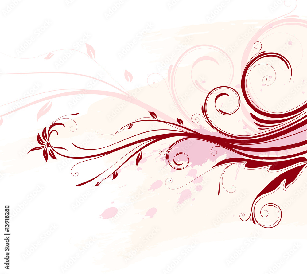 Vector illustration of red Grunge Floral Background Vector illustration of red Grunge Floral Background