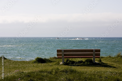 bench in front of the sea