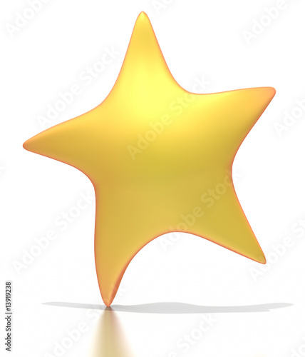 Stylized golden star on white background