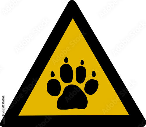 Dog warning sign