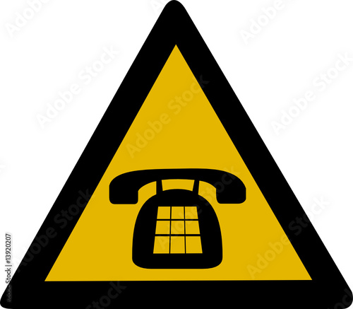 Telephone warning sign