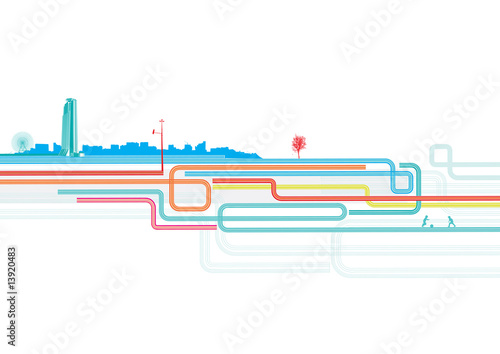 color lines with style urban background