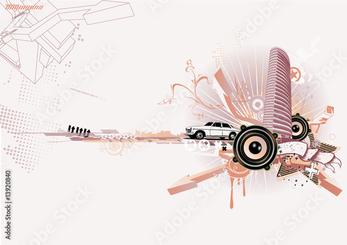 Vector illustration of style urban background