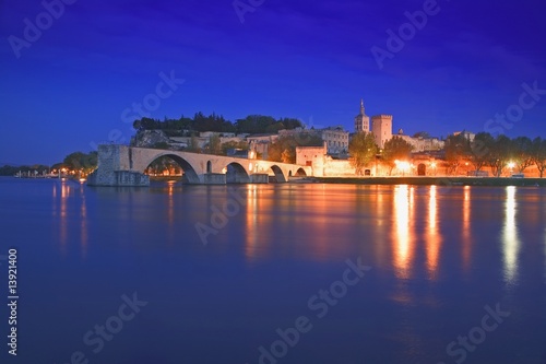 Avignon from Rhone River Provence France