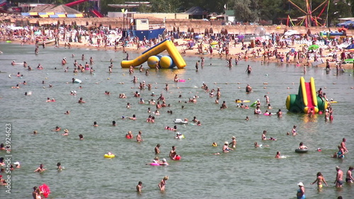 crowd on beach