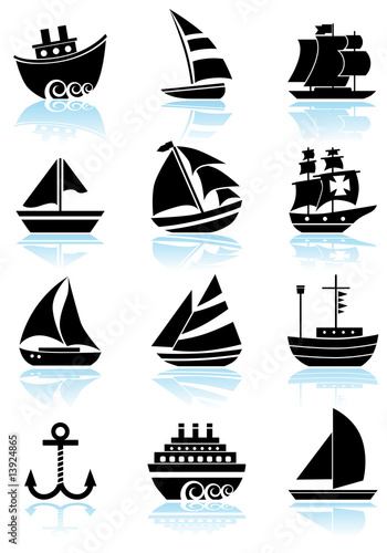 Black Boat Icons