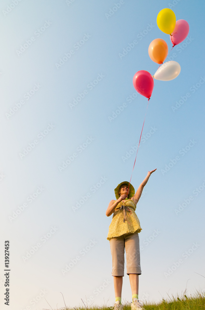 girl with balloons