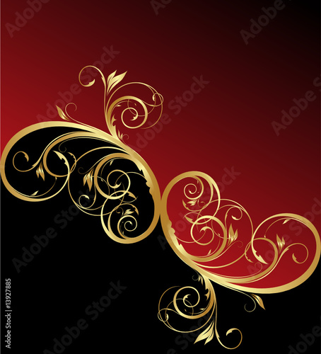 golden floral design