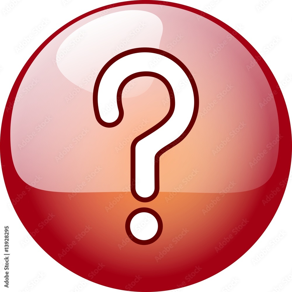 question mark character button - red 3d question mark character button - red 3d