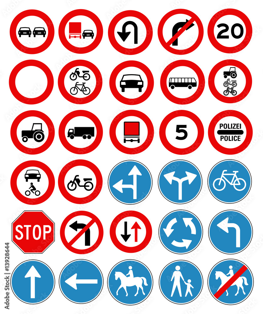 Vector traffic signs collection Vector traffic signs collection