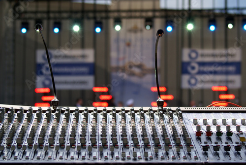 Sound mixer in a concert hall