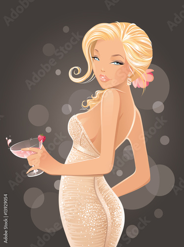 Sexy woman with cocktail
