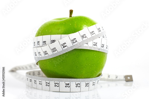 Green apples measured  the meter, sports apples photo