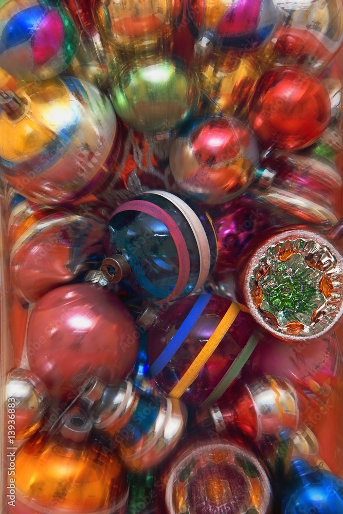A background of Christmas decorations