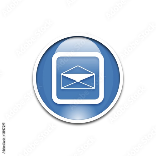 Bouton Glossy E-Mail Bleu