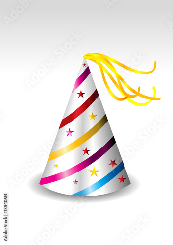 colorful party hat vector illustration in white background