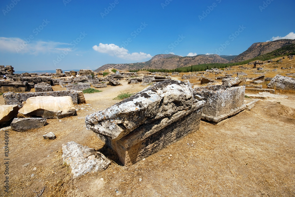 Ruins of ancient necropolis near Pamukkale, Turkey Ruins of ancient necropolis near Pamukkale, Turkey