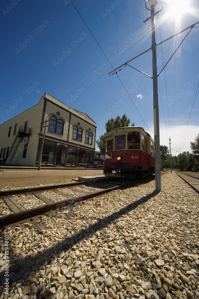 Obraz premium Electric train in town