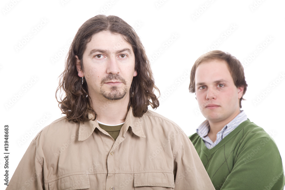 Two casual men posing