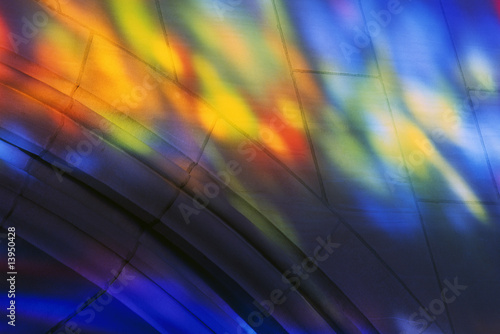 Arch with reflected stain glass colors