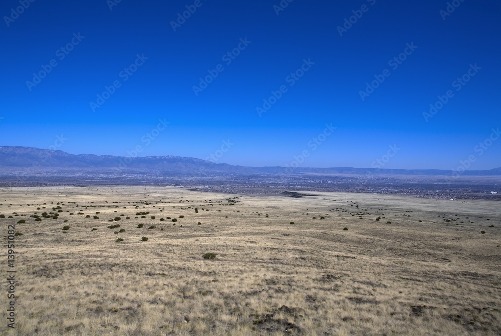 East view of Albuquerque, New Mexico, in the far distance