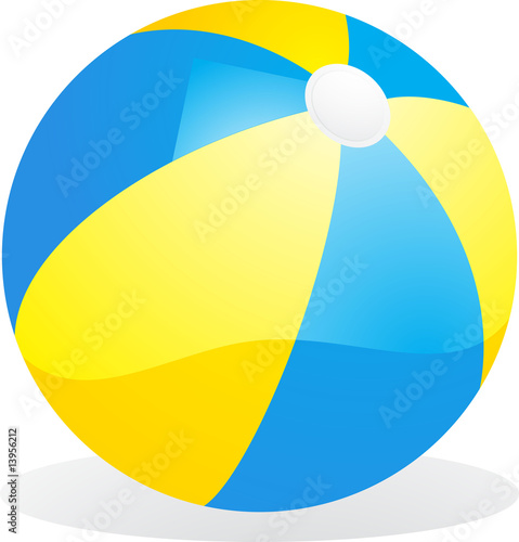 yellow and blue beach ball