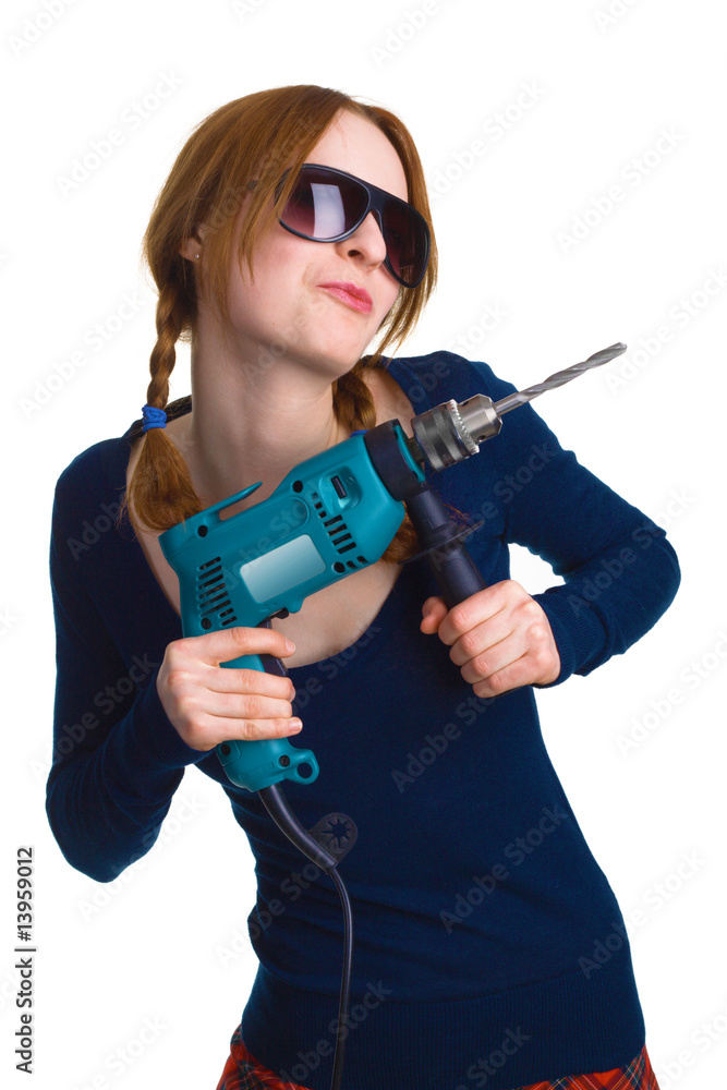 Girl with a drill