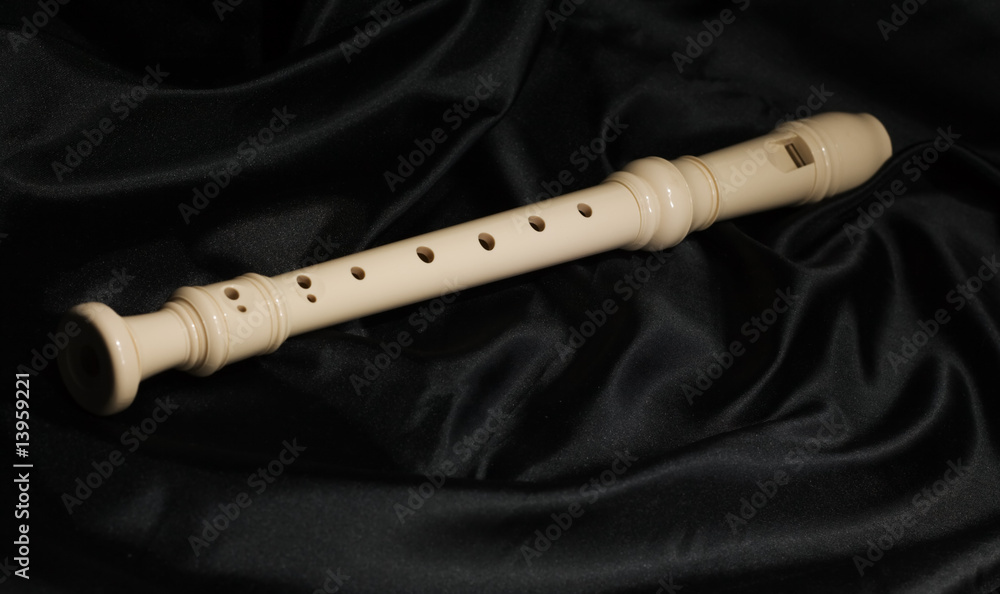 Naklejka premium Flute on black background