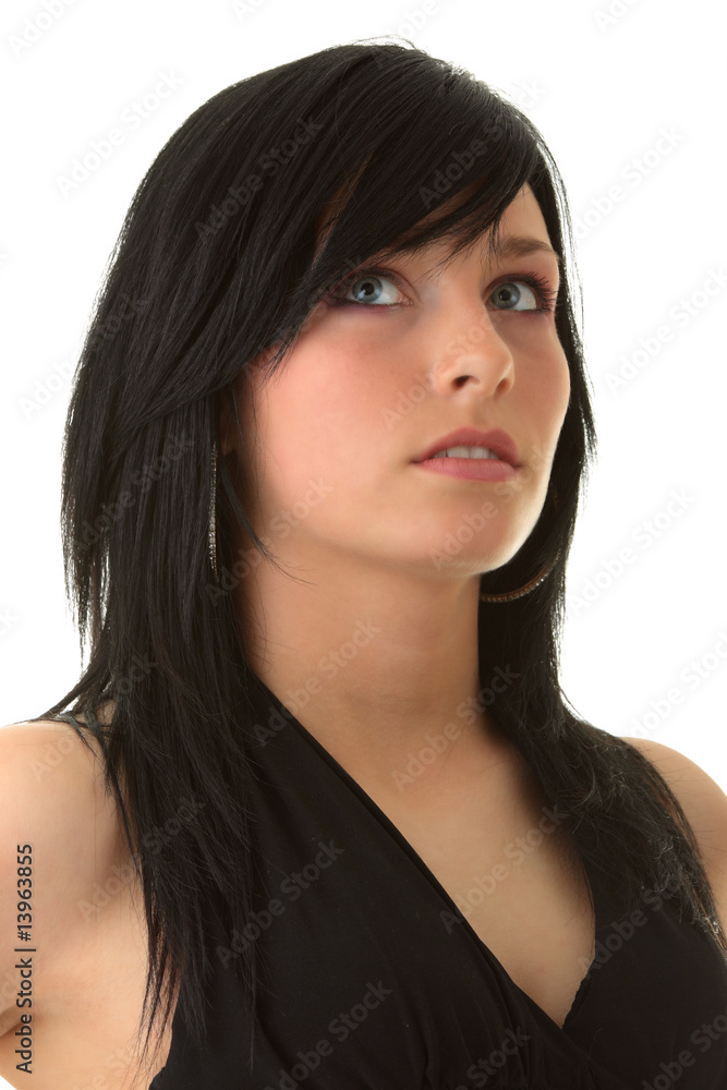 Beautiful teenager young girl in black elegant dress Beautiful teenager young girl in black elegant dress