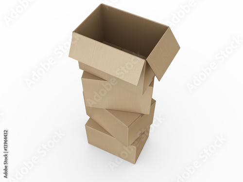 cardboard boxes stacked