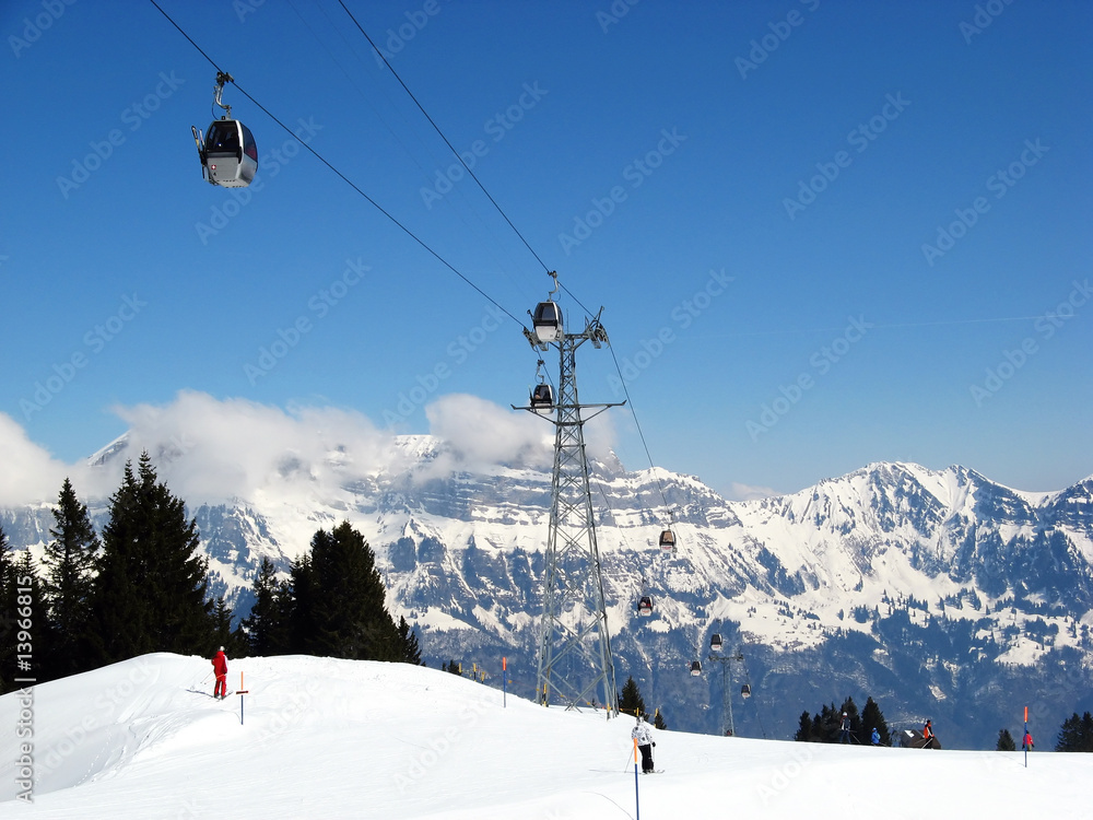 Skiing in swiss alps Skiing in swiss alps