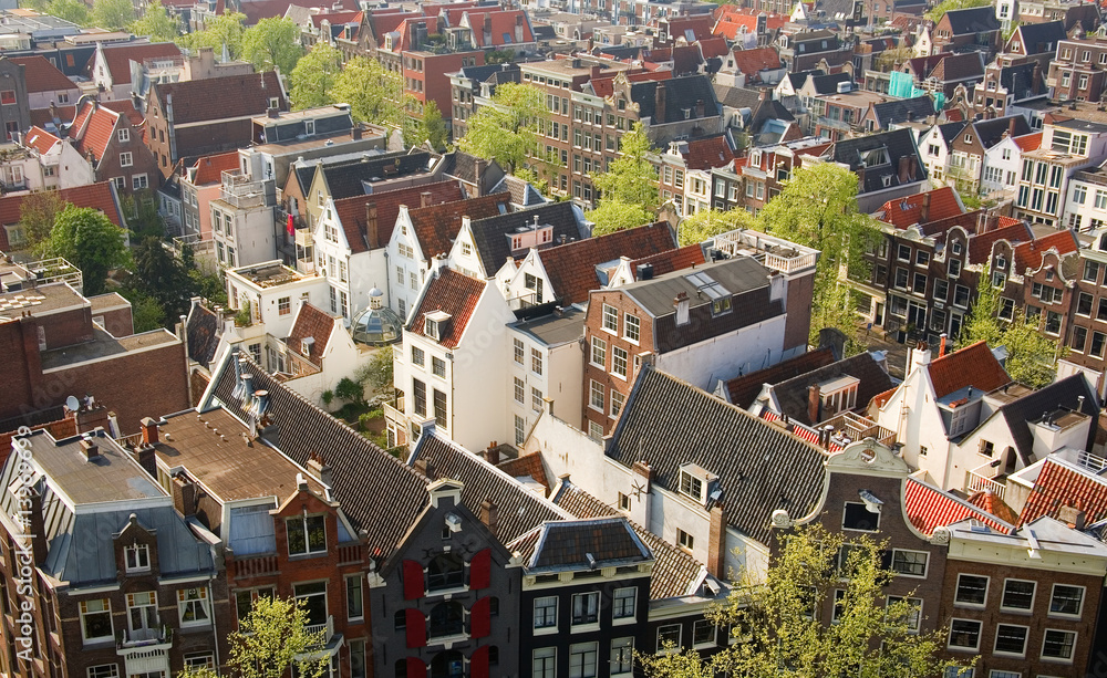 Bird view of central Amsterdam, the Netherlands Bird view of central Amsterdam, the Netherlands