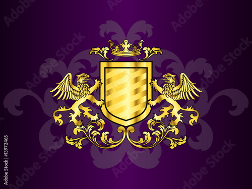 Golden Coat of Arms with Griffins