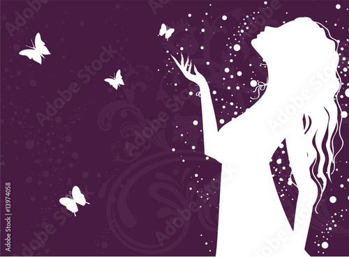 Elegant girl, vector