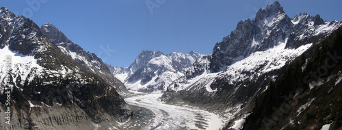 Panorama Mer de Glace et sommets Alpes