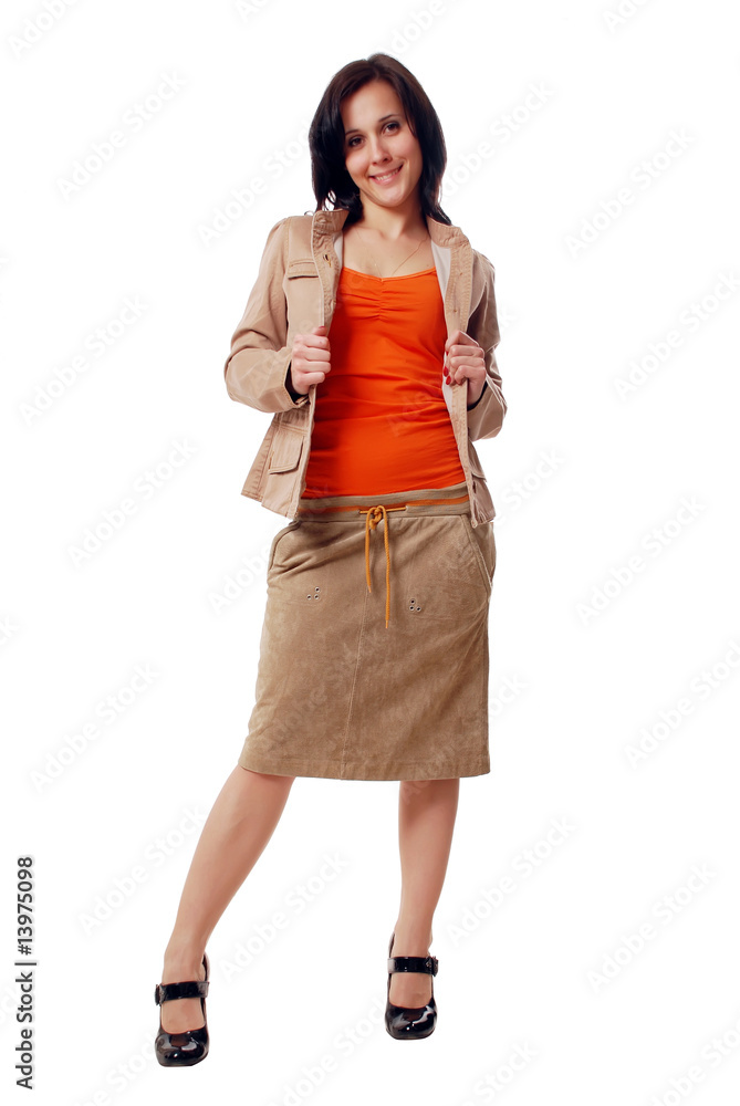 business woman in a jacket isolated on a white background business woman in a jacket isolated on a white background