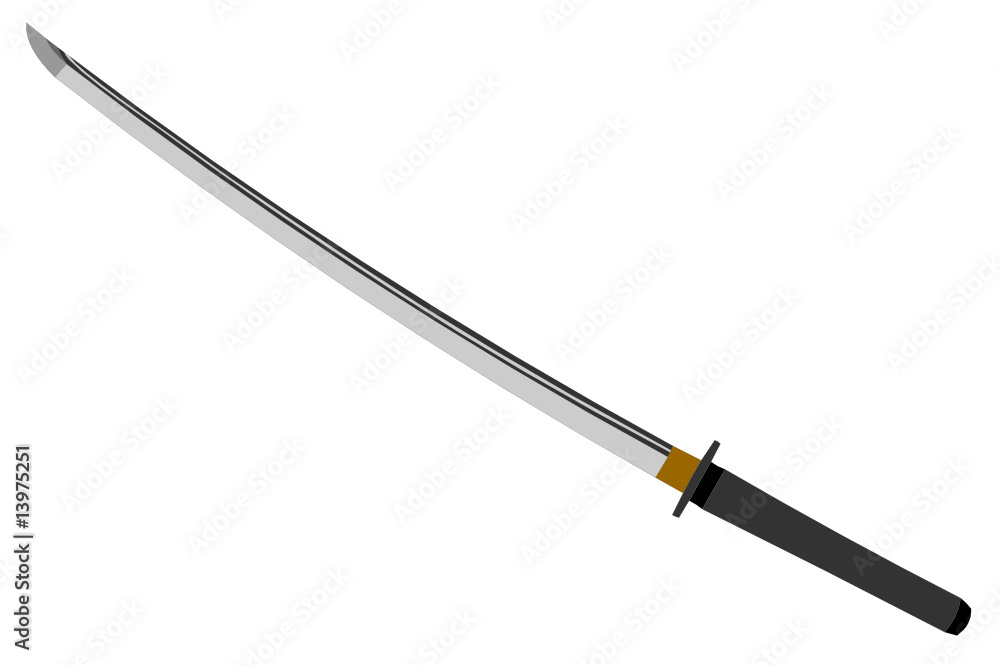 Japanese sword in vector art Japanese sword in vector art