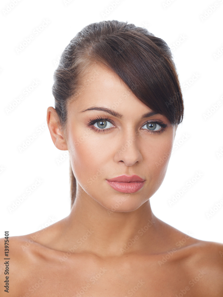 Portrait of beautiful and sexy woman on white Portrait of beautiful and sexy woman on white