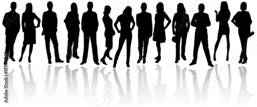 Silhouettes of business people