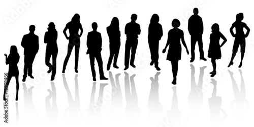 Silhouettes of business people
